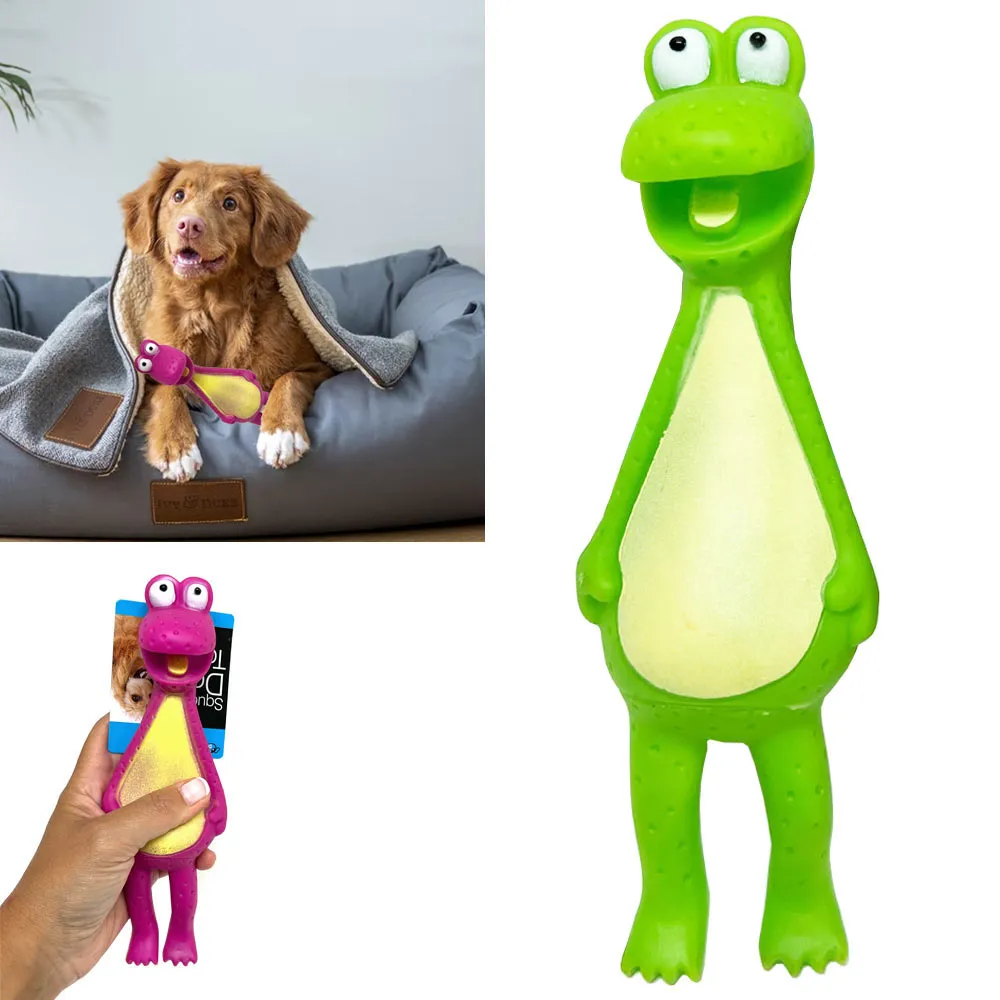 2 PC Dog Squeaky Toys Rubber Puppy Chew Toy Fetch Play Animal Small Medium Pets