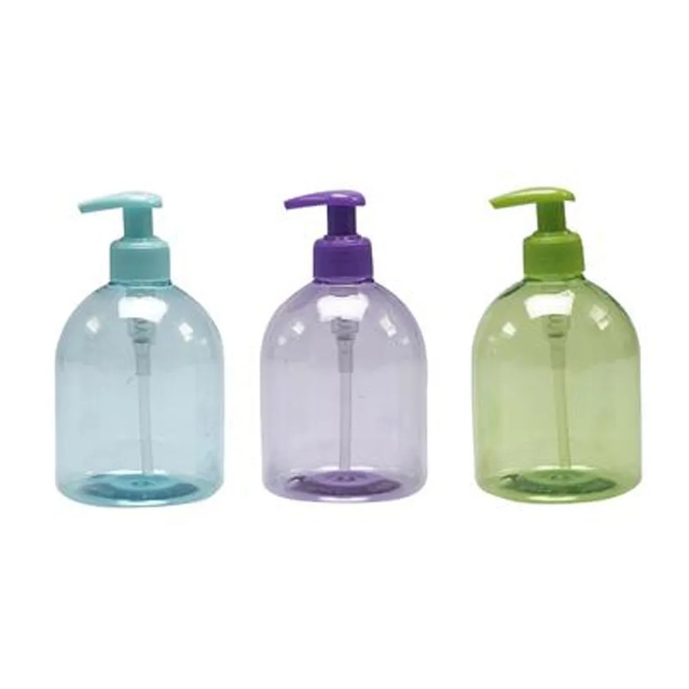 3Pc Plastic Bottle Dispenser Liquid Soap Pump Lotion Refillable Empty Cream 17oz