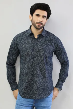 Black Printed Casual Milano Shirt