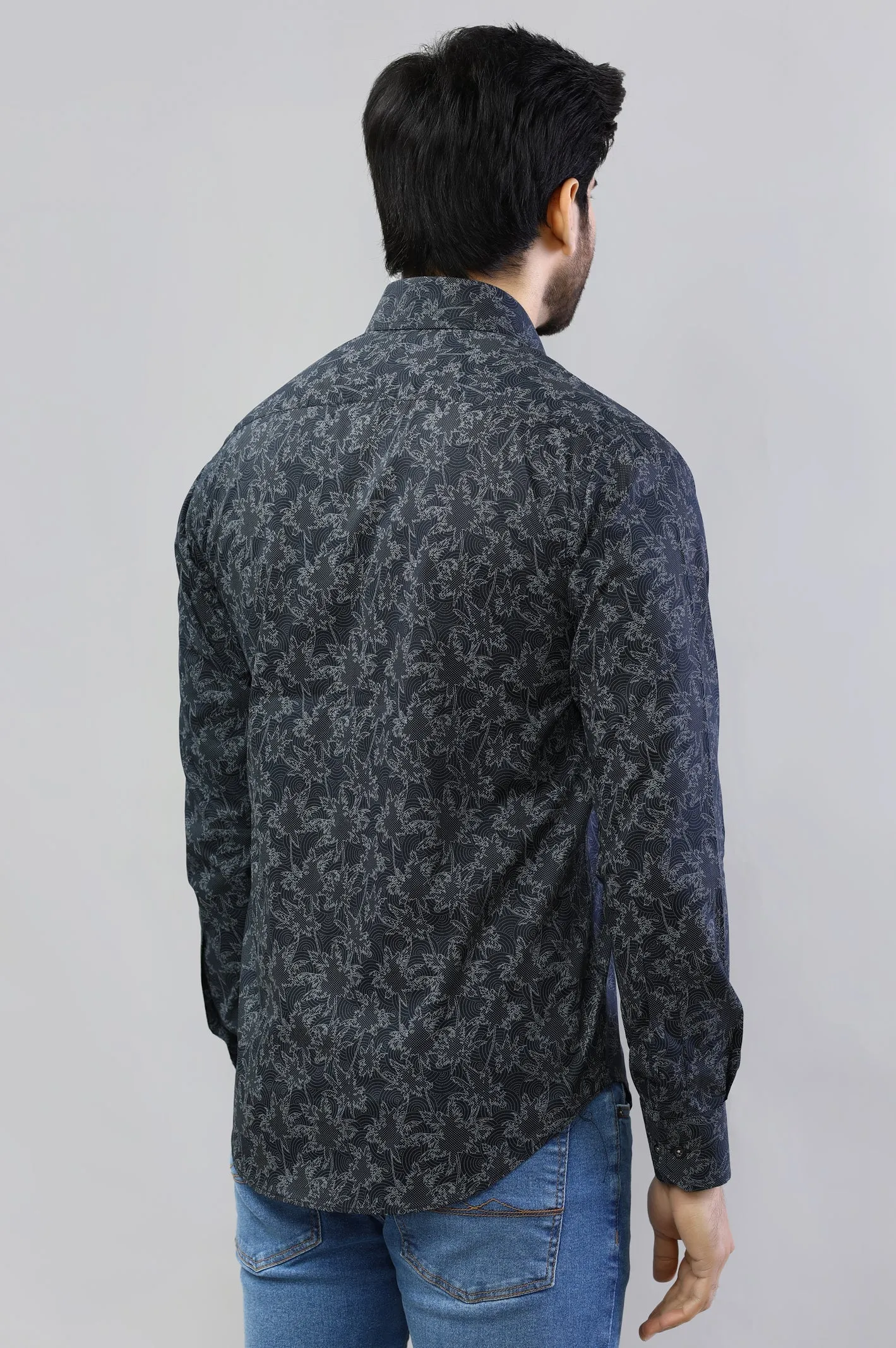 Black Printed Casual Milano Shirt