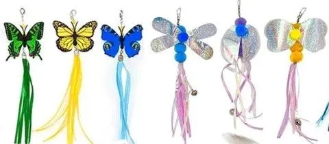 Butterfly Cat Wand Toy: Pole & Attachments