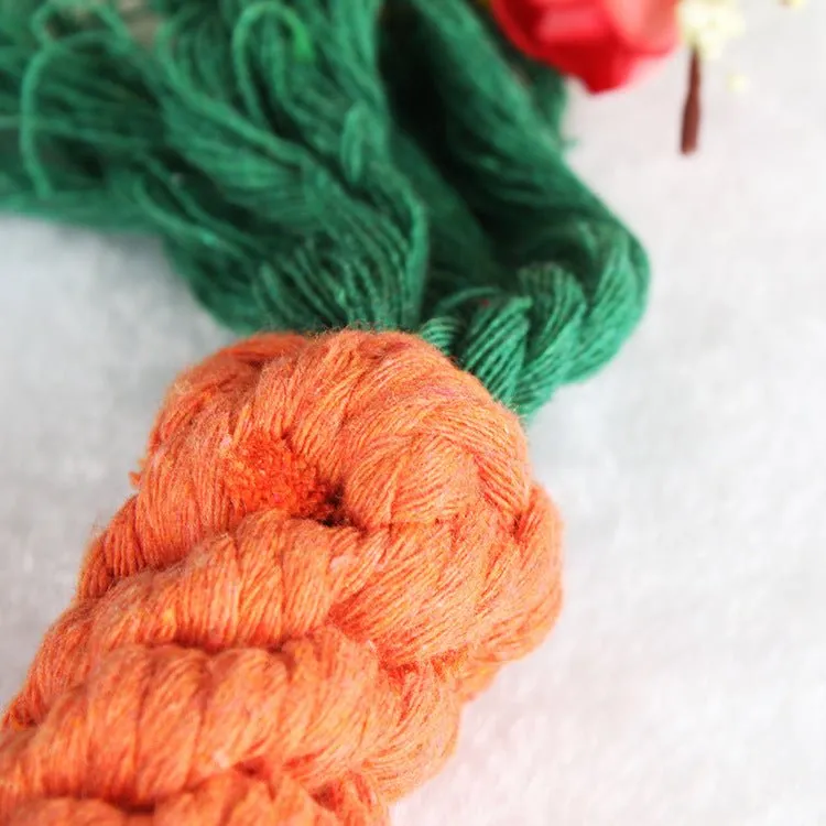Cotton String Carrot Molar Teeth Cleaning Bite-Resistant Dog Toy