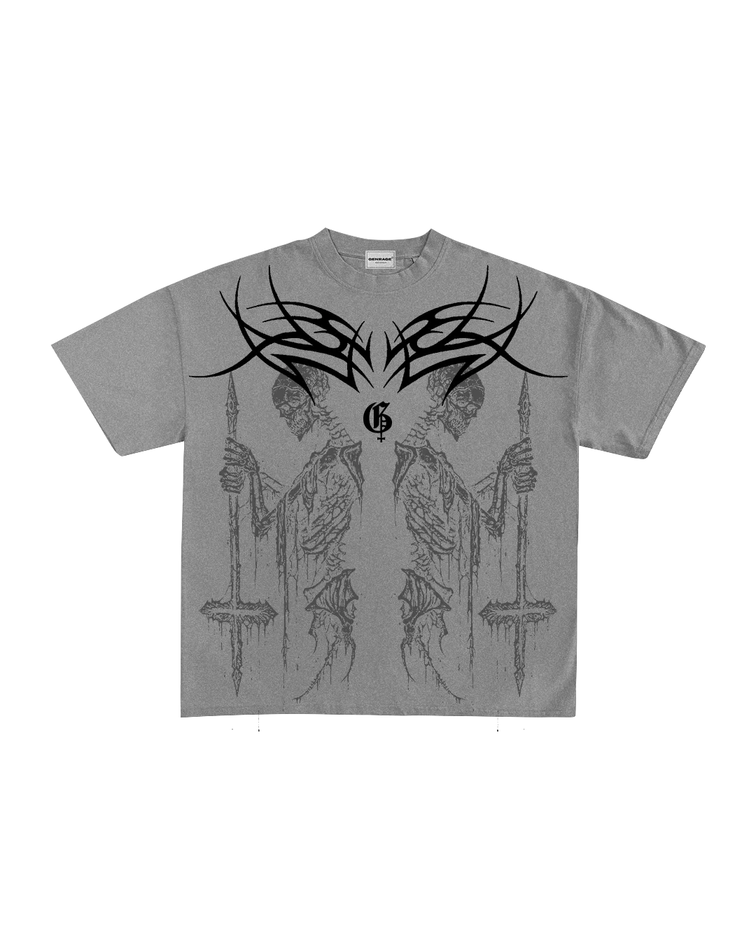 Cursed Unisex Crystal Grey Oversized Tshirt
