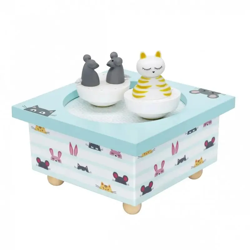 Dancing Cat & Mouse Music Box