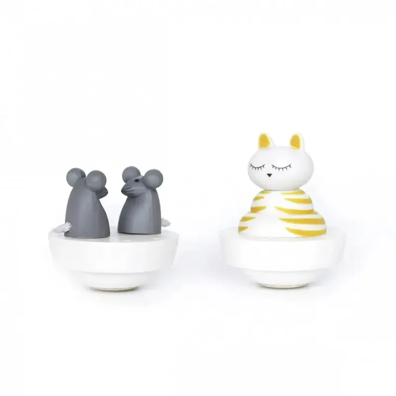 Dancing Cat & Mouse Music Box