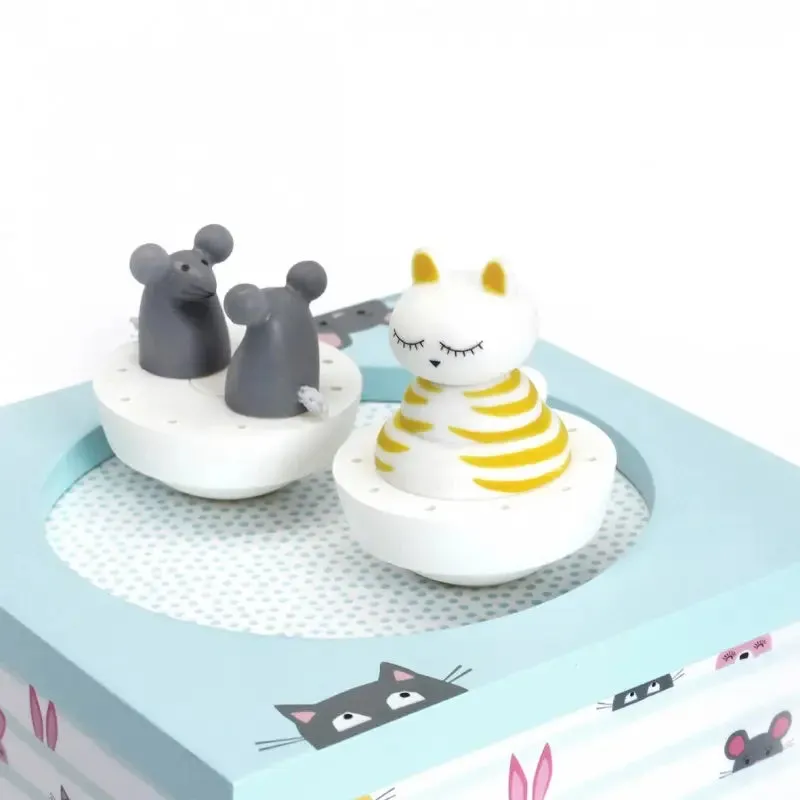 Dancing Cat & Mouse Music Box