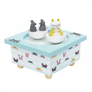 Dancing Cat & Mouse Music Box