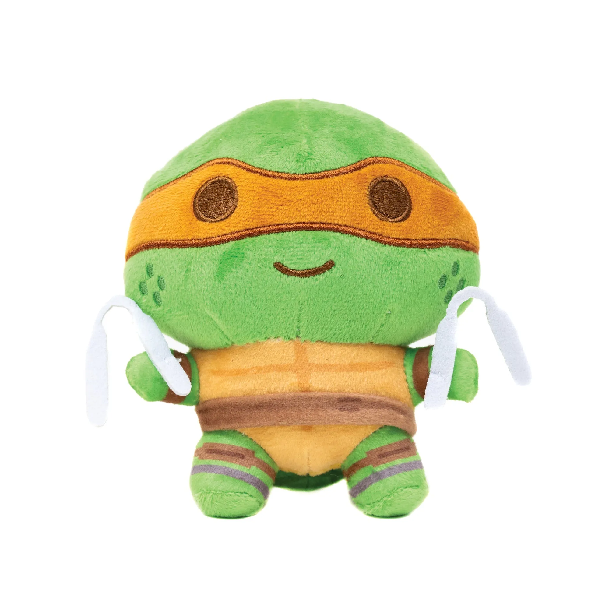Dog Toy Squeaker Plush - Teenage Mutant Ninja Turtles Michelangelo Full Body Nunchucks Pose Orange by Buckle-Down