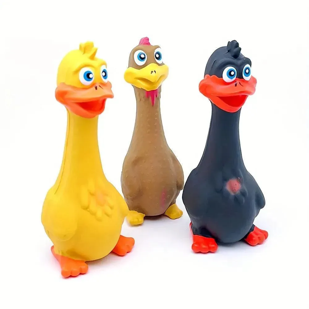 Duck/Chicken Chew Toy - Tough & Squeaky for Dogs