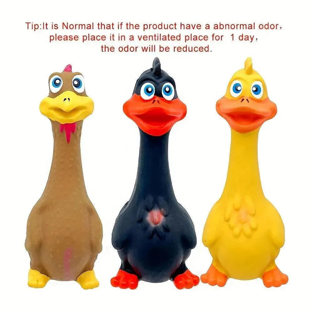Duck/Chicken Chew Toy - Tough & Squeaky for Dogs