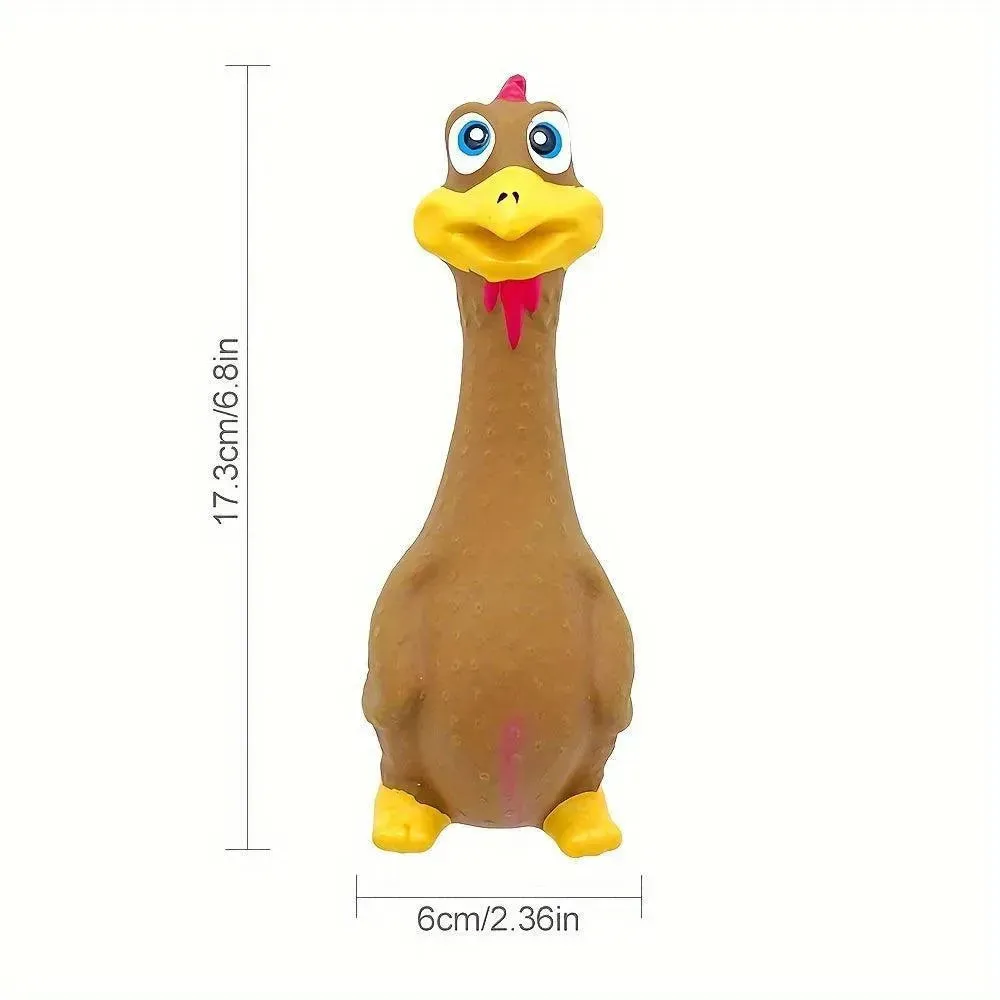 Duck/Chicken Chew Toy - Tough & Squeaky for Dogs