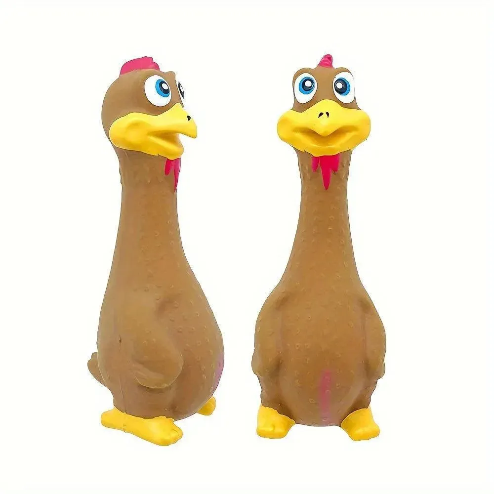 Duck/Chicken Chew Toy - Tough & Squeaky for Dogs