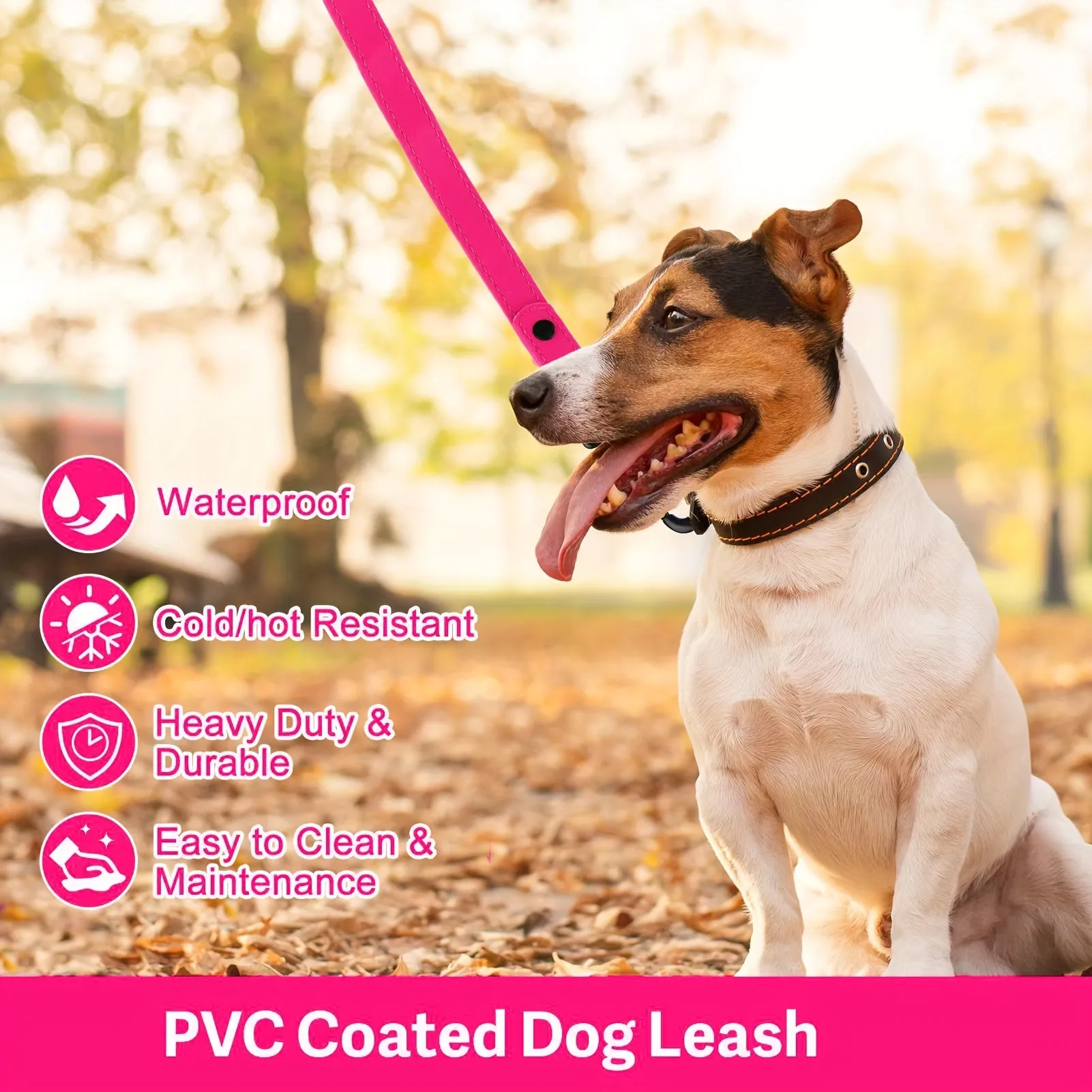 Durable Waterproof PVC Dog Leash - Easy to Clean, Durable Dog Walking Lead for Outdoor Adventures