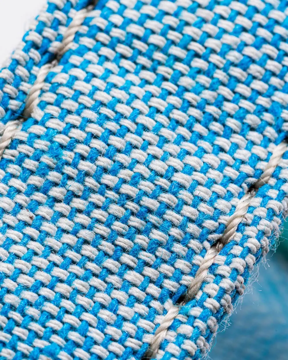 Fabric and Suede Leather Dog Collar - Light Blue