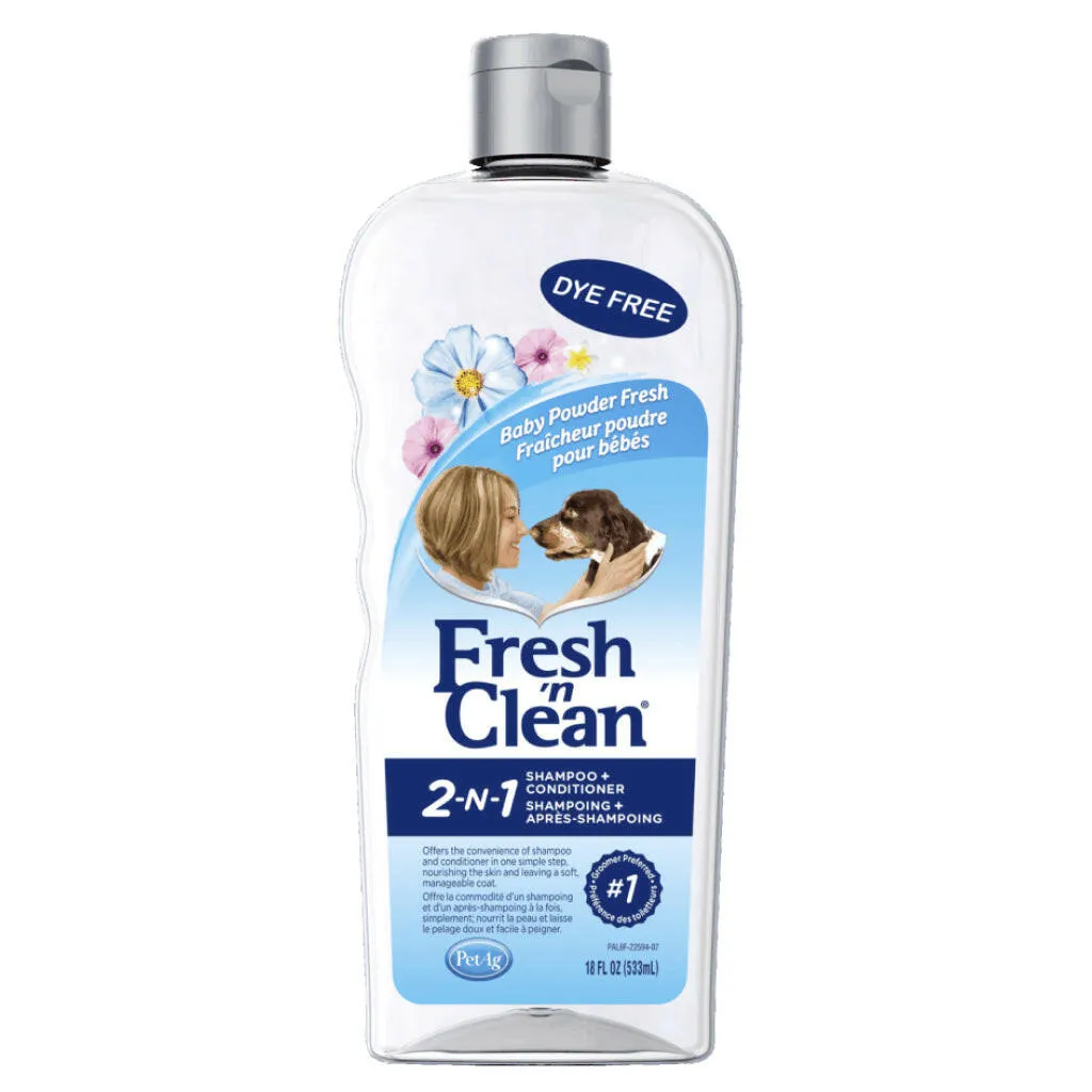 Fresh 'n Clean® 2-in-1 Conditioning Shampoo For Dogs- Baby Powder Scent (18 oz)