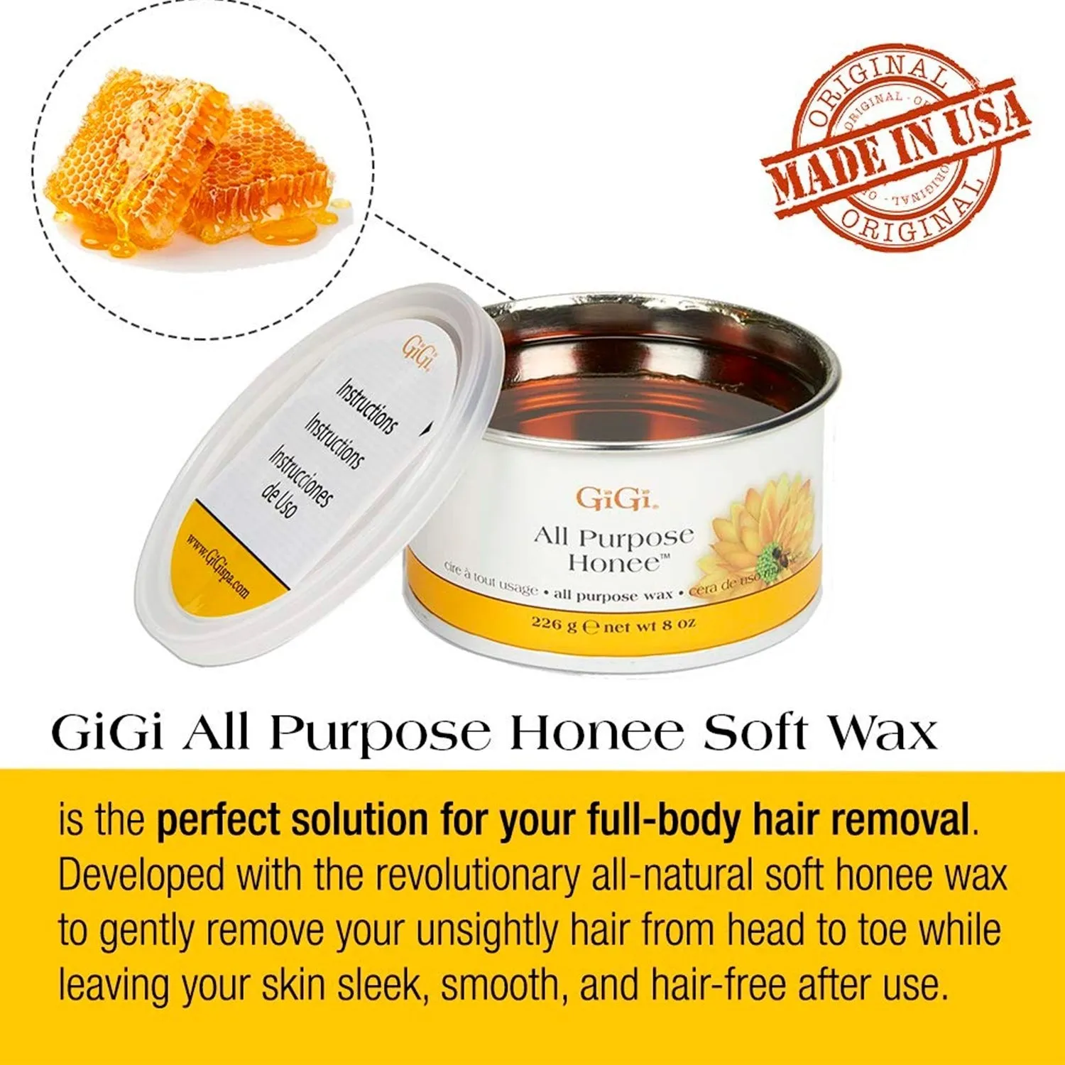 Gigi All Purpose Honee Wax 8oz/ 226g