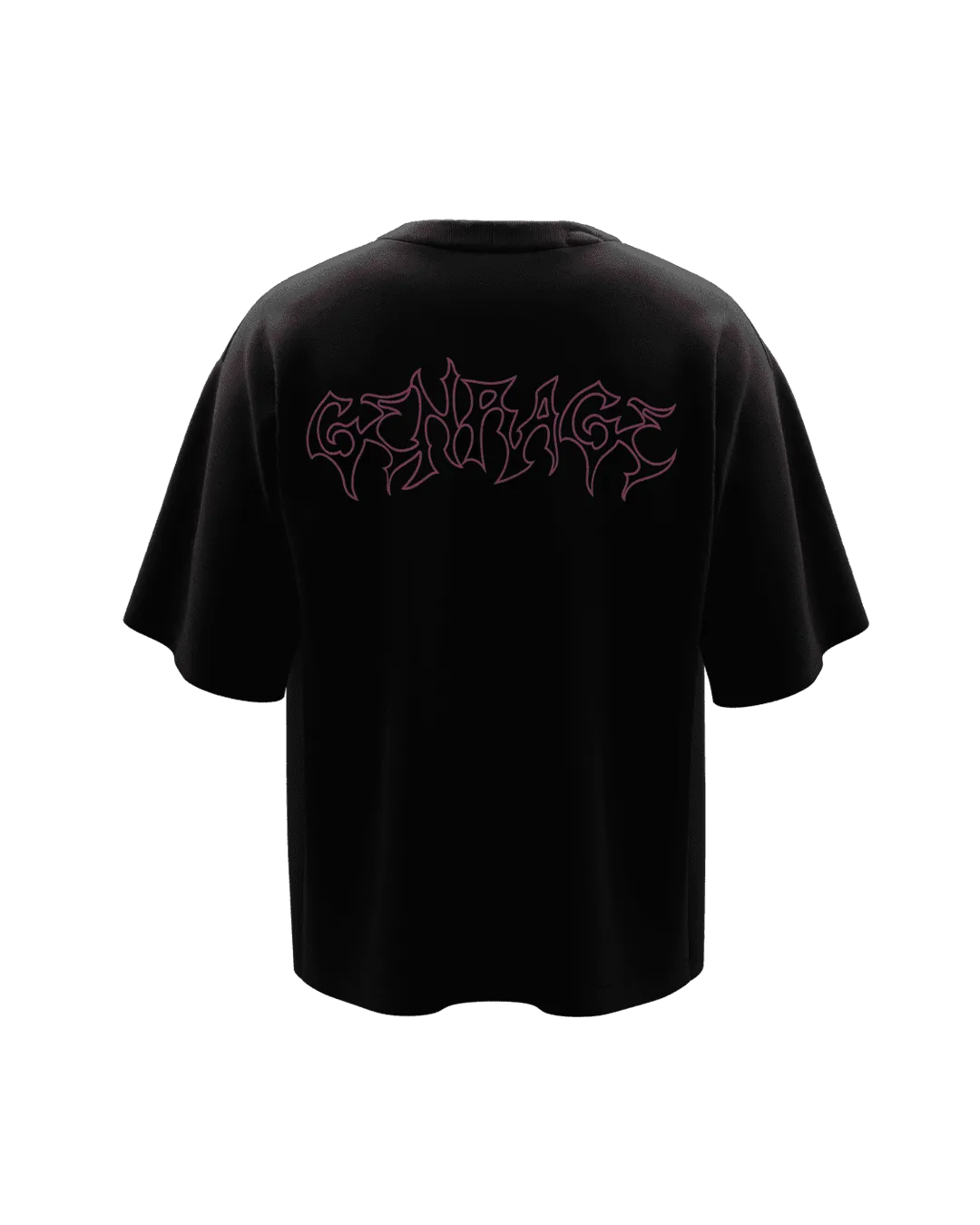 Grunge Magenta Unisex Black Oversized Tshirt