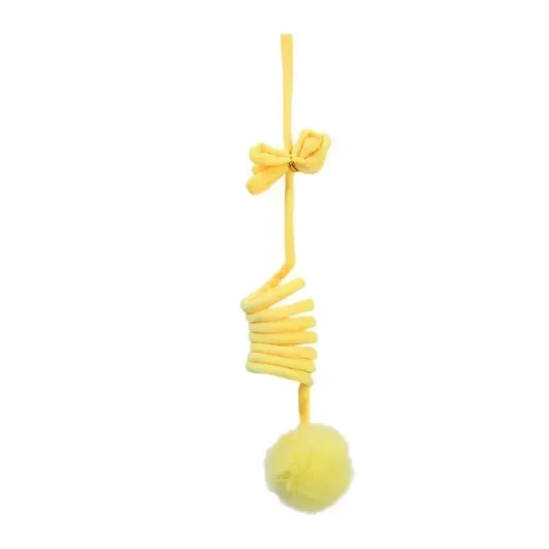 Interactive Cat Toy with Spring Rope and Plush Ball