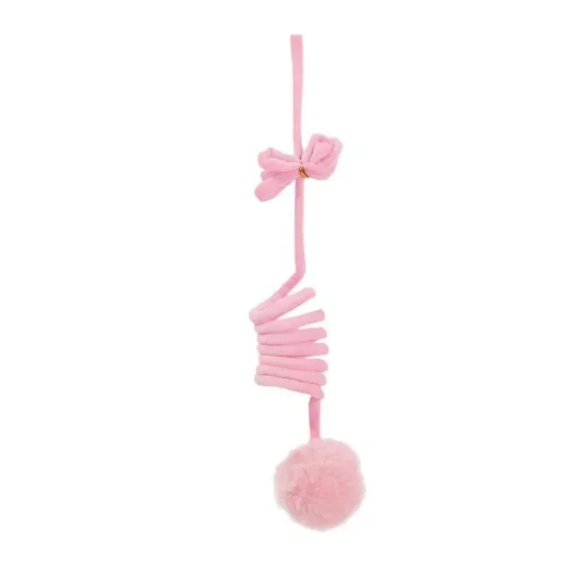 Interactive Cat Toy with Spring Rope and Plush Ball