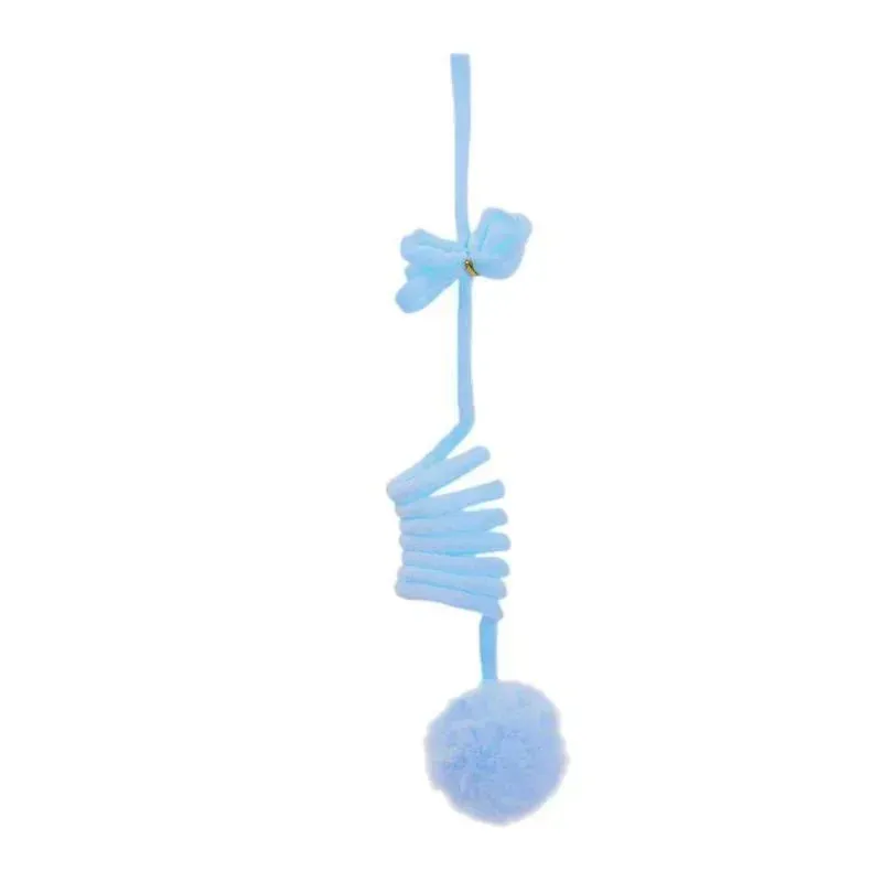 Interactive Cat Toy with Spring Rope and Plush Ball