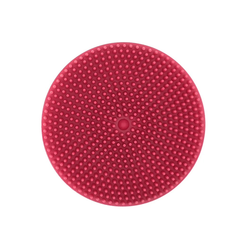 Le Salon Essentials Dog Round Rubber Grooming Brush, Red - 3in dia.