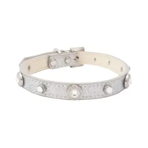 Luxury Adjustable PU Leather Cat and Dog Collar with Lucky Clover Charm