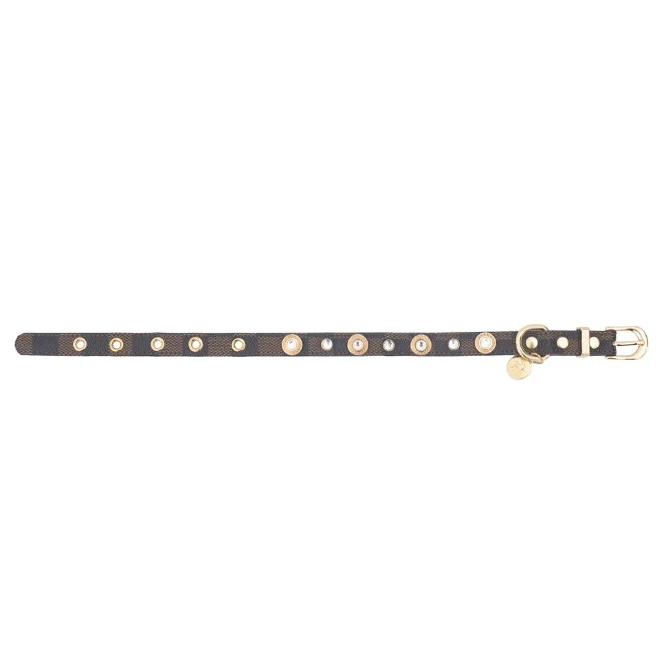 Luxury Adjustable PU Leather Cat and Dog Collar with Lucky Clover Charm