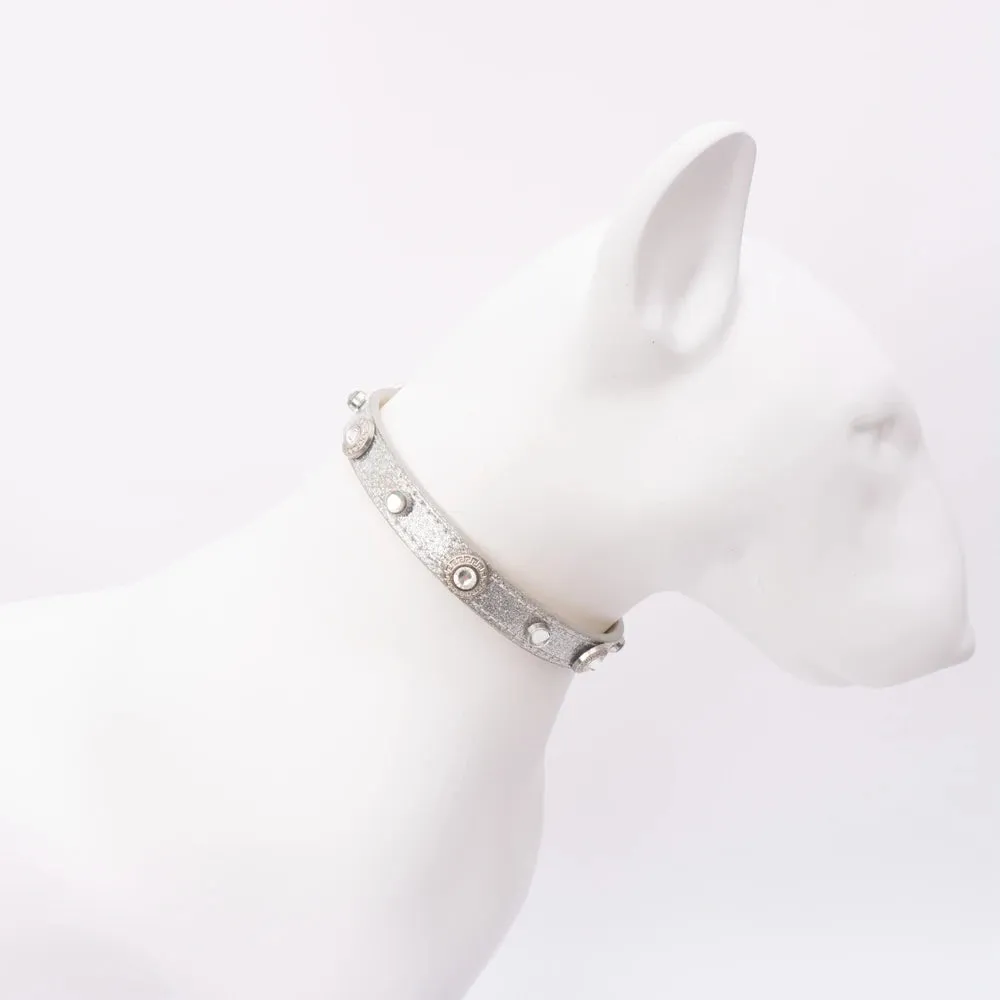 Luxury Adjustable PU Leather Cat and Dog Collar with Lucky Clover Charm