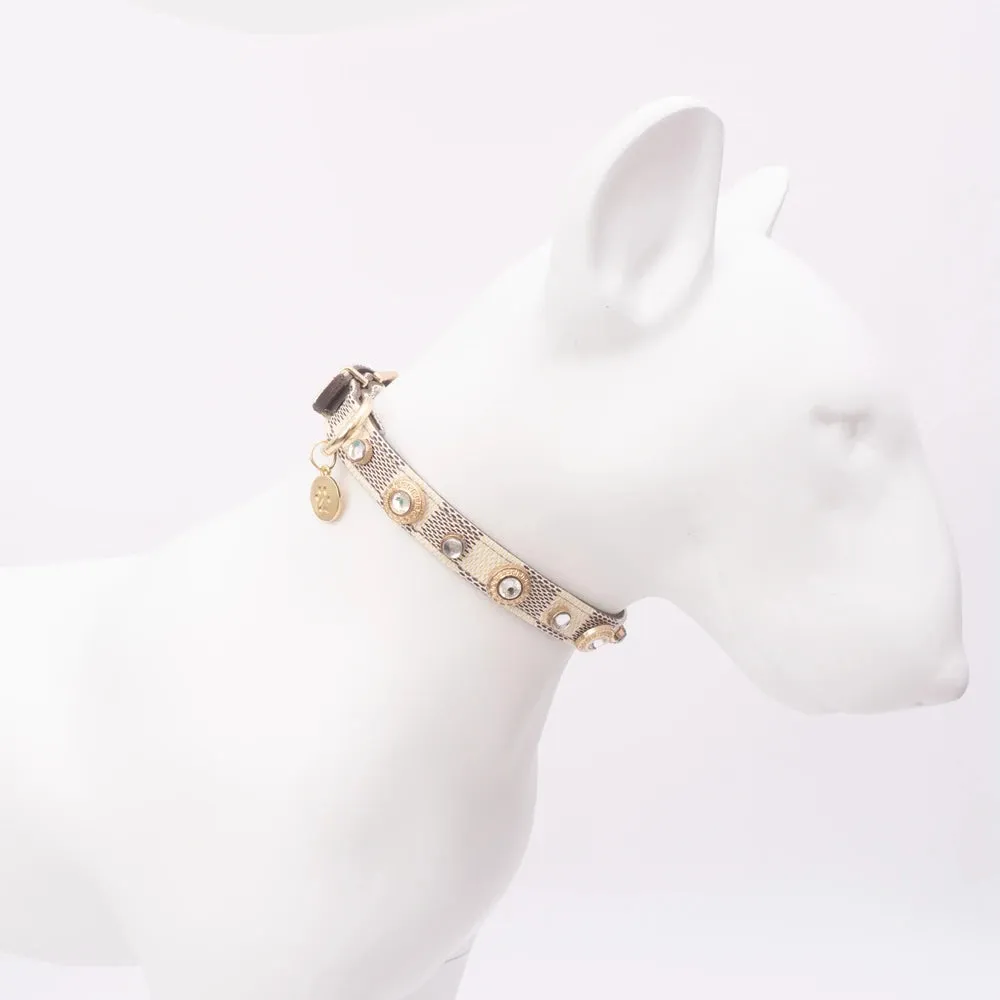 Luxury Adjustable PU Leather Cat and Dog Collar with Lucky Clover Charm