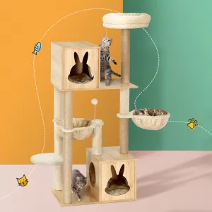 Medium Cat Tree with Sisal Posts & Plush Beds - i.Pet