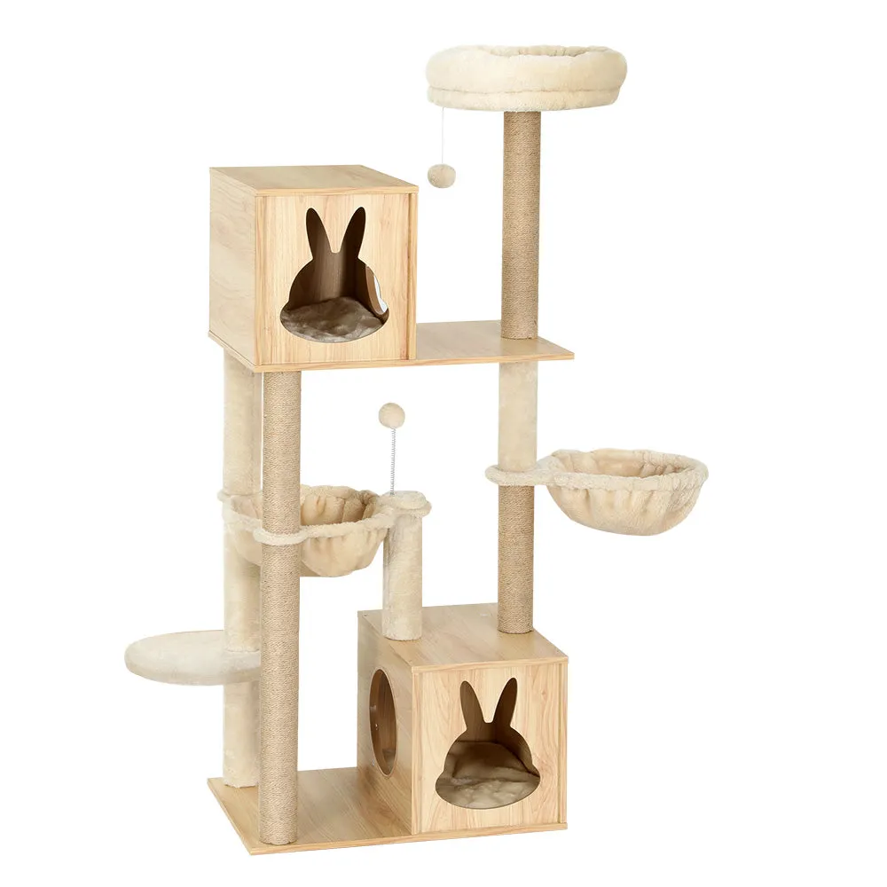 Medium Cat Tree with Sisal Posts & Plush Beds - i.Pet