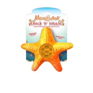 Meowijuana Knock 'n' Nibble Starfish - Refillable Treat Dispensing Cat Toy (1 Count)