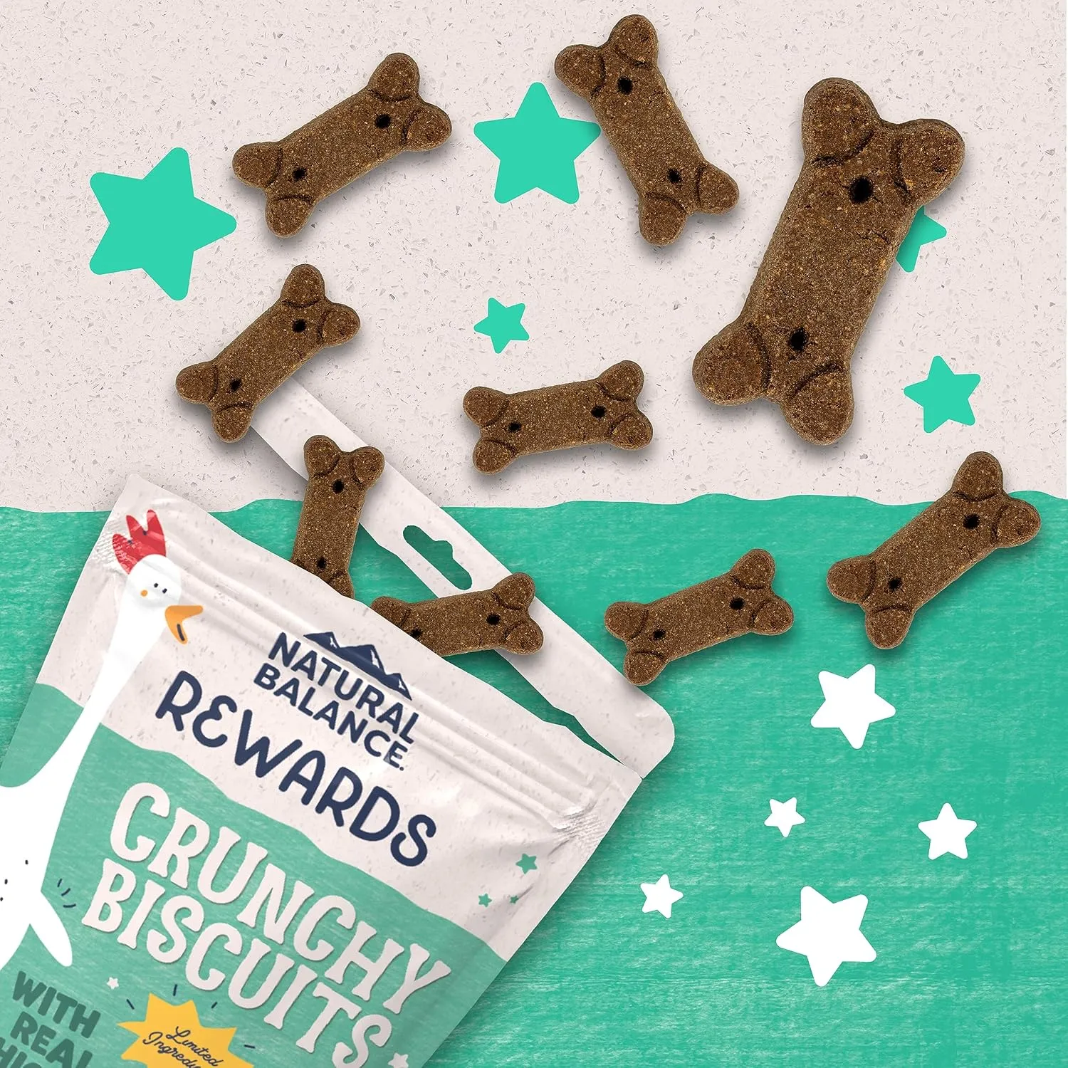 Natural Balance Rewards Crunchy Biscuits with Real Chicken Dog Treats, 14-oz