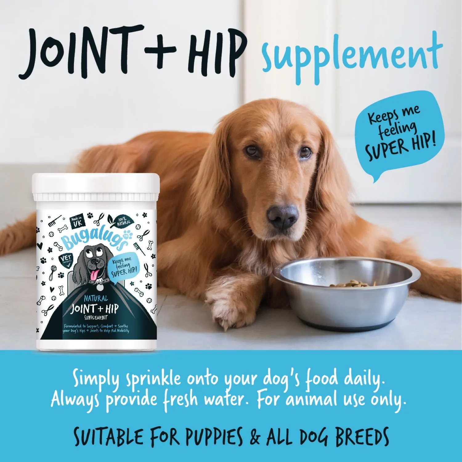 Natural Joint & Hip Supplement Powder for Dogs (200g)