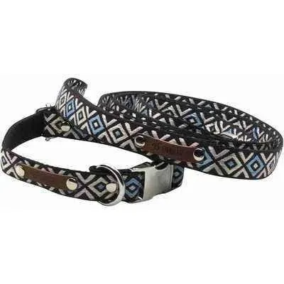 Personalised Cotton Dog Collar: Sapphire Elegance