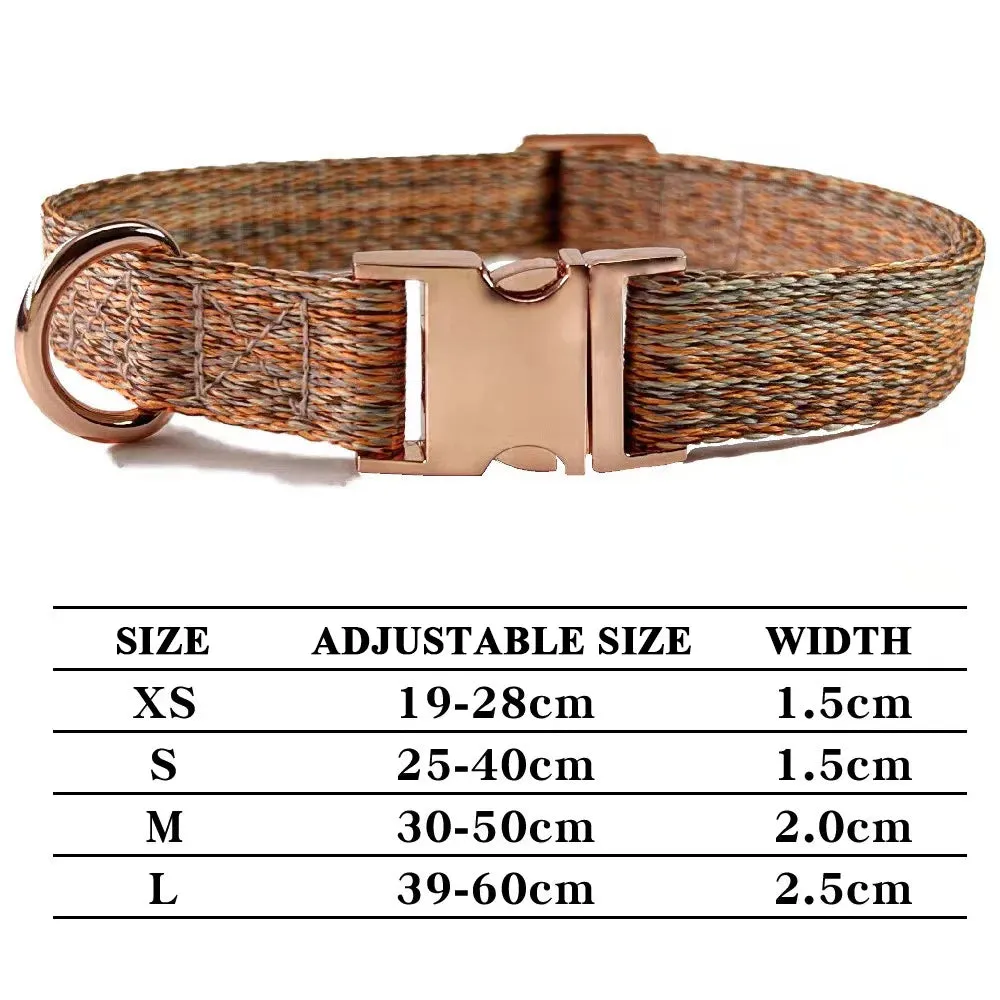 Personalized Dog Collar and Leash Set with Engraved Nameplate