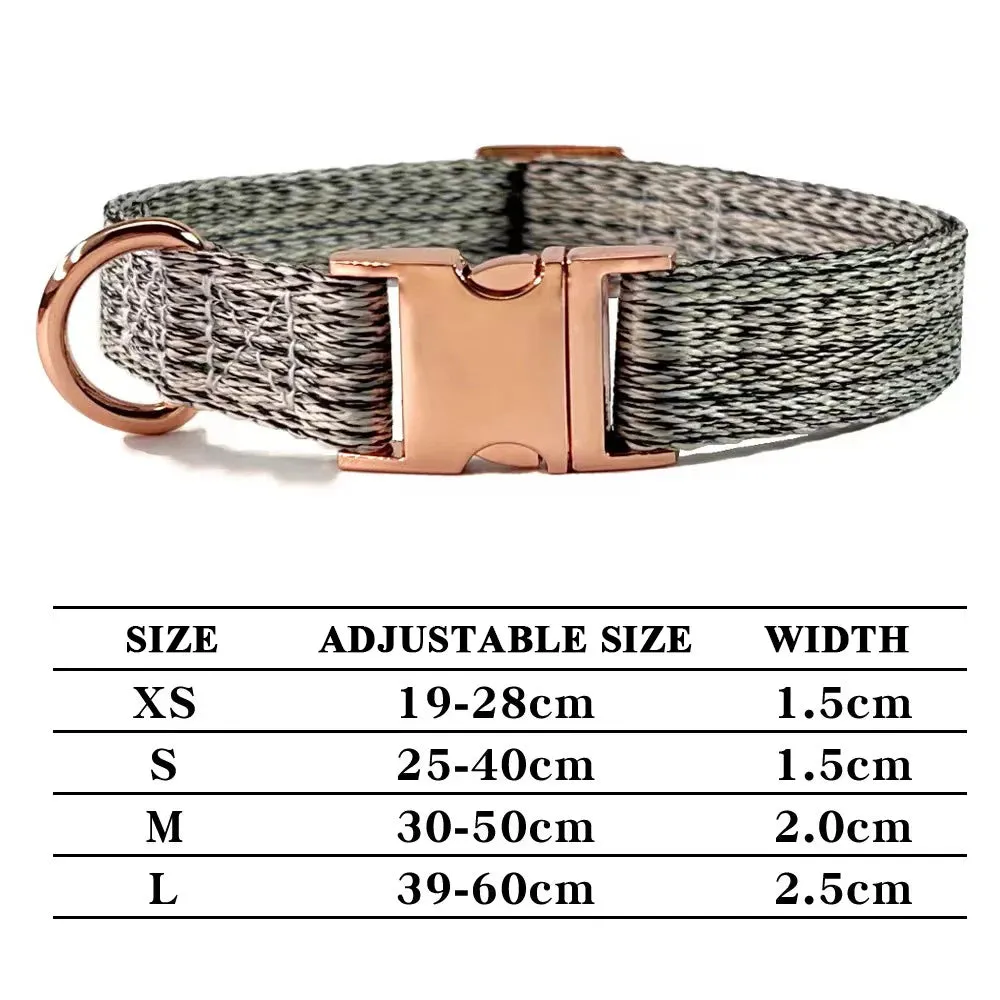 Personalized Dog Collar and Leash Set with Engraved Nameplate