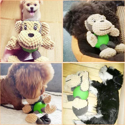 Pet Dog Toy Tough Dog Squeaky Toy Cute Dog Teething Toy for Medium Small Dogs