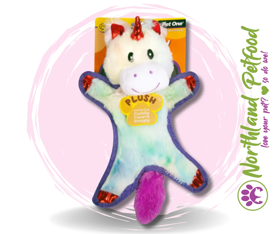 Pet One Plush Squeaky Moonicorn Toy