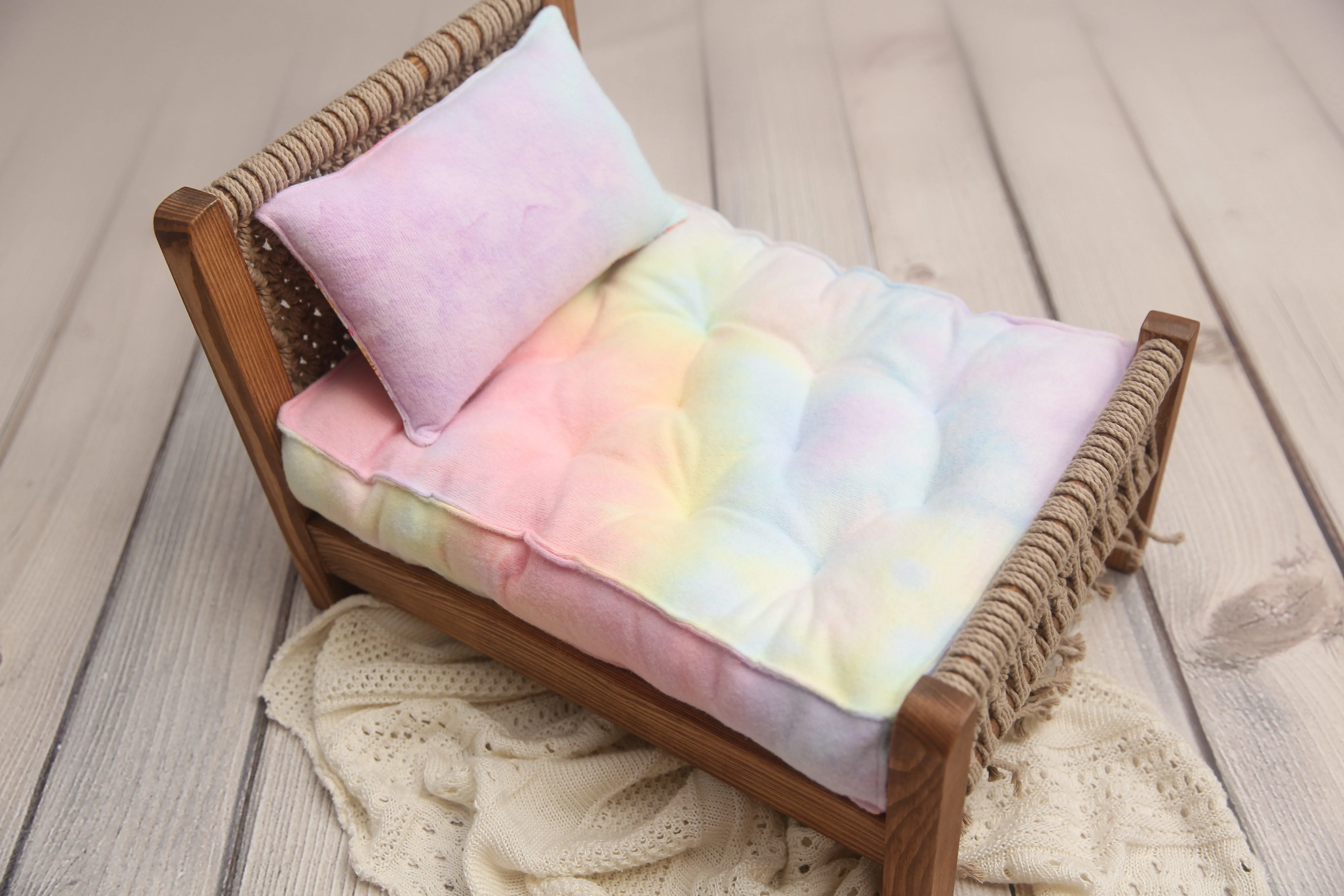 REVERSIBLE 2 Color Pastel Rainbow Moons- NB Mattress- MADE TO ORDER