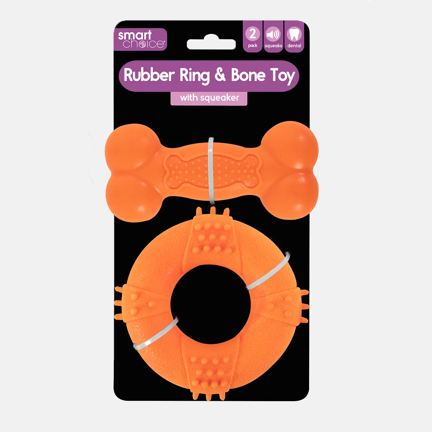 Rubber Ring & Bone Dog Toy Set