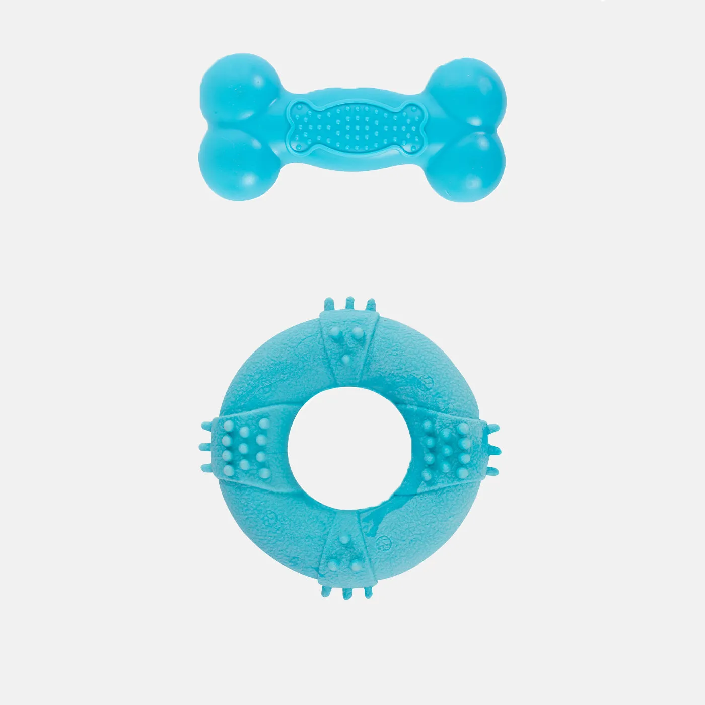 Rubber Ring & Bone Dog Toy Set