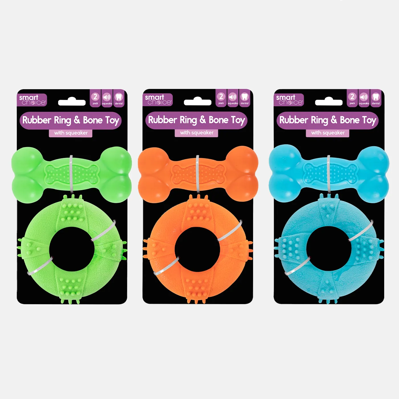 Rubber Ring & Bone Dog Toy Set