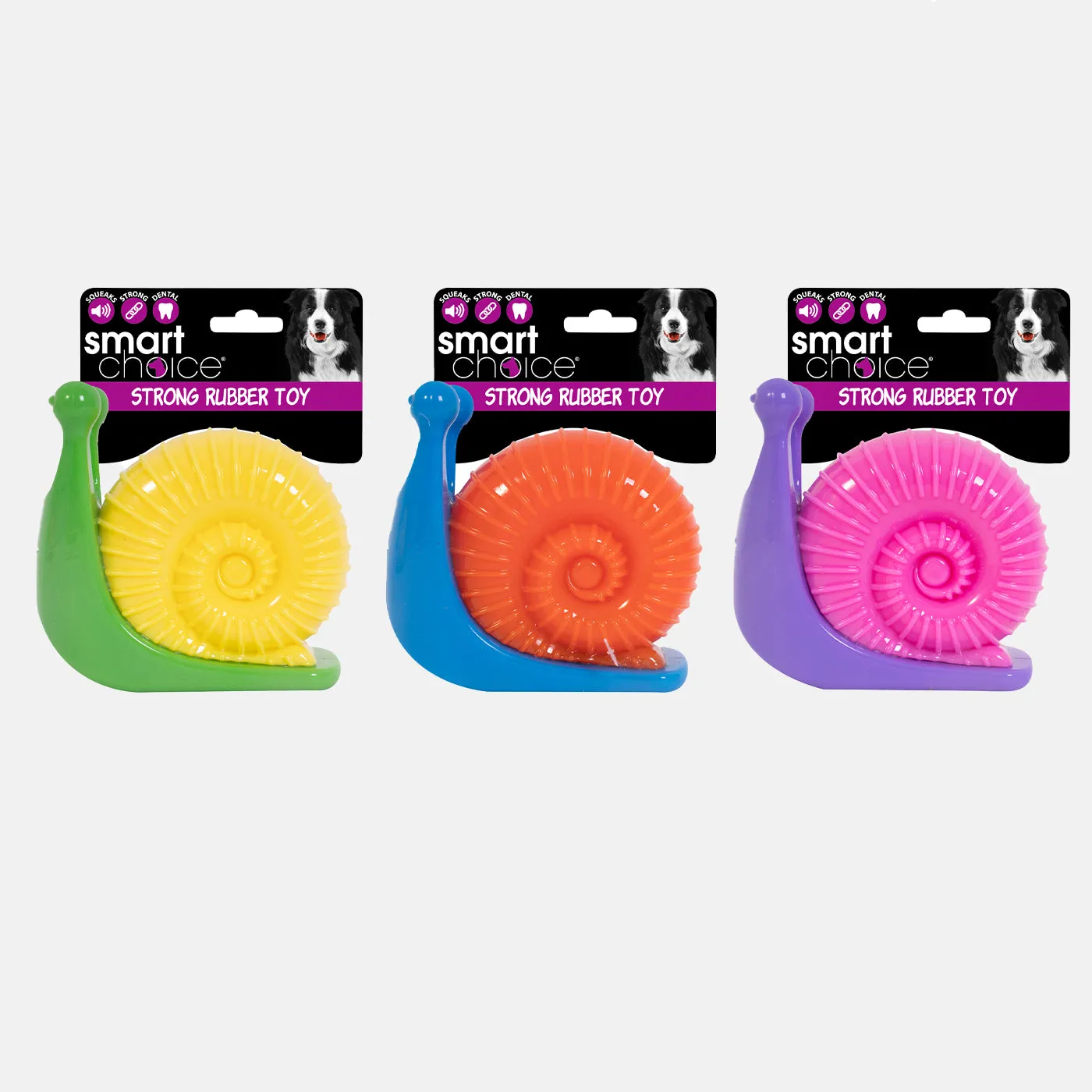 Rubber Snail Dog Toy With Squeaker