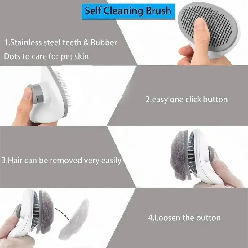 Self-Cleaning Pet Hair Removal Comb Cat Slicker Brush