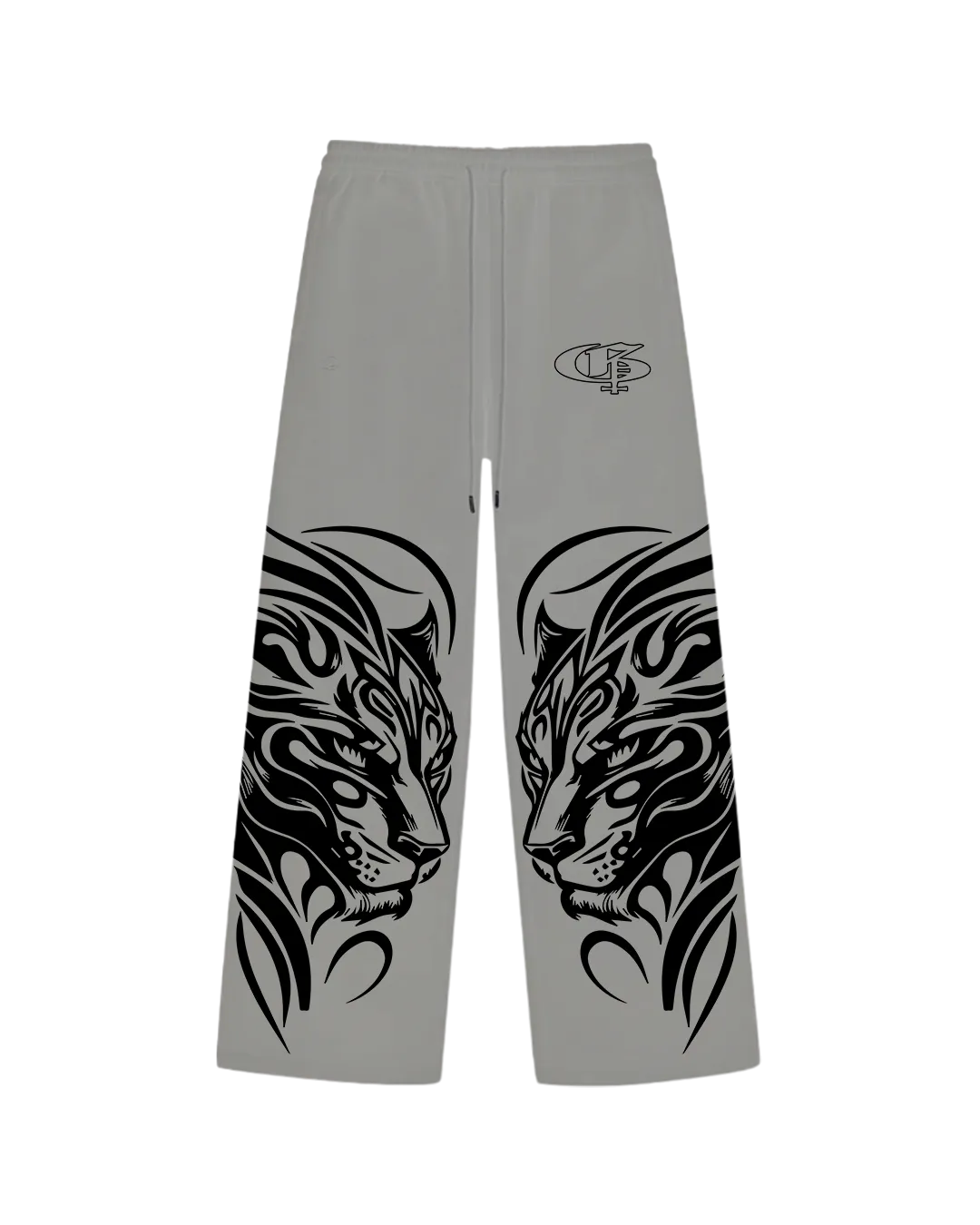 Shiro Unisex Grey Straight Fit Baggy Pants