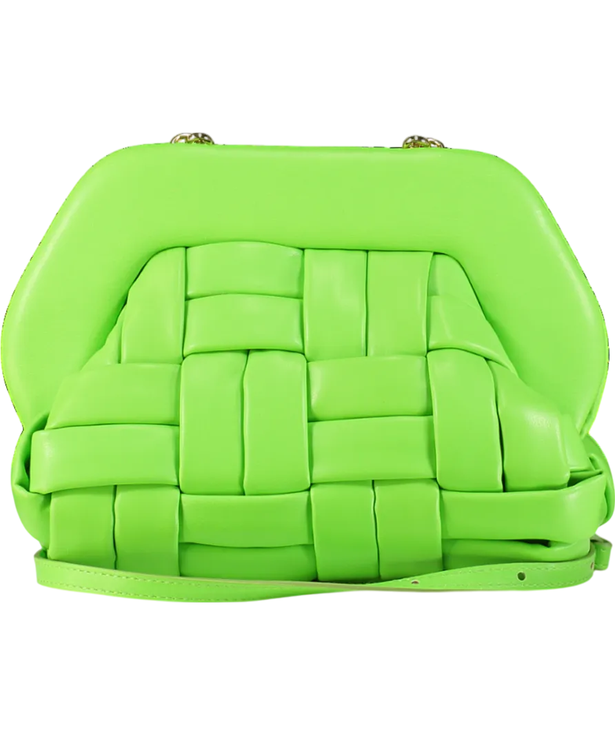 Themoir Green Bios Woven Mantis Pochette Clutch Bag With Crossbody Strap