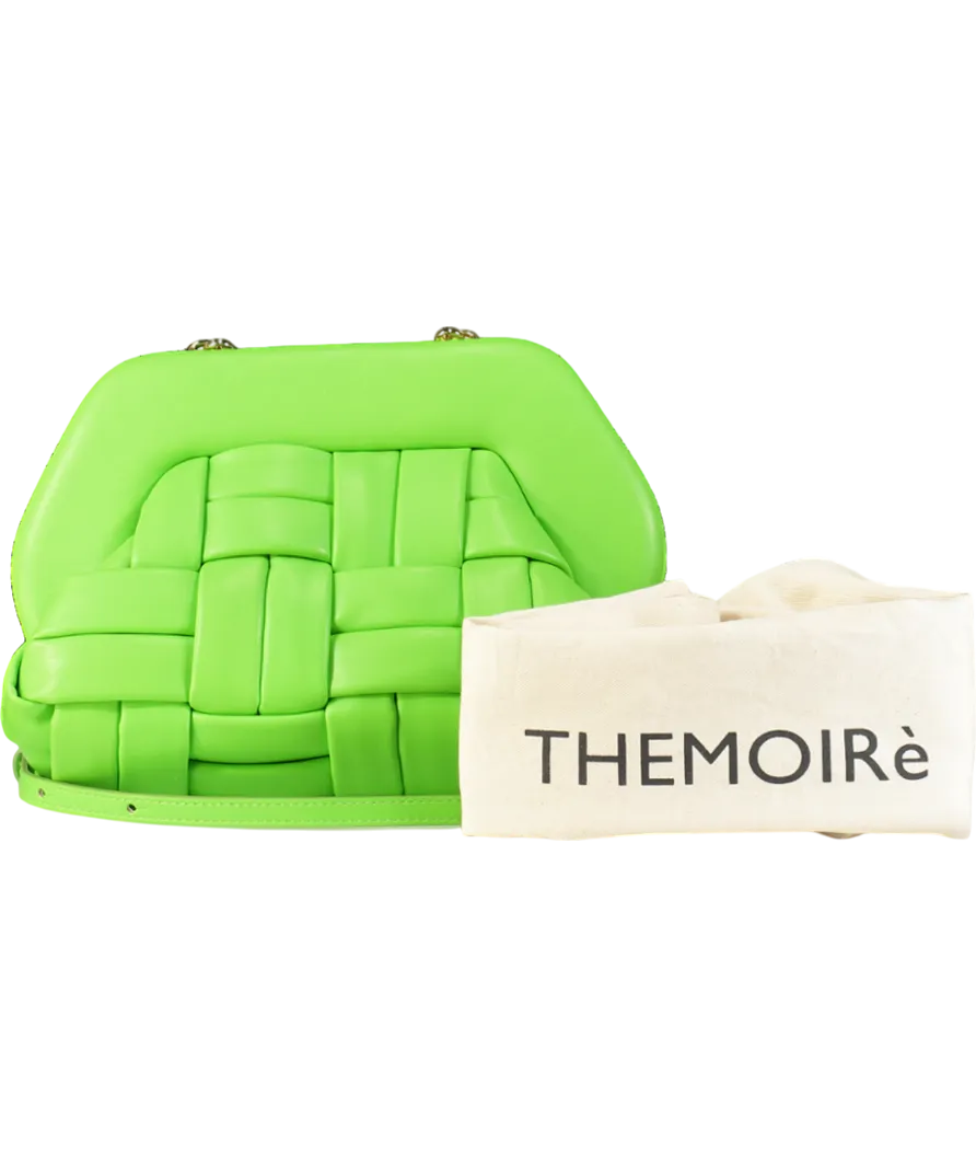 Themoir Green Bios Woven Mantis Pochette Clutch Bag With Crossbody Strap