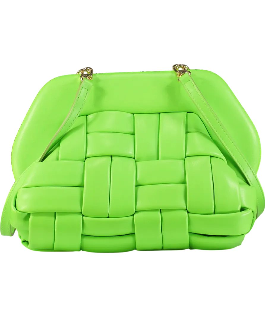 Themoir Green Bios Woven Mantis Pochette Clutch Bag With Crossbody Strap