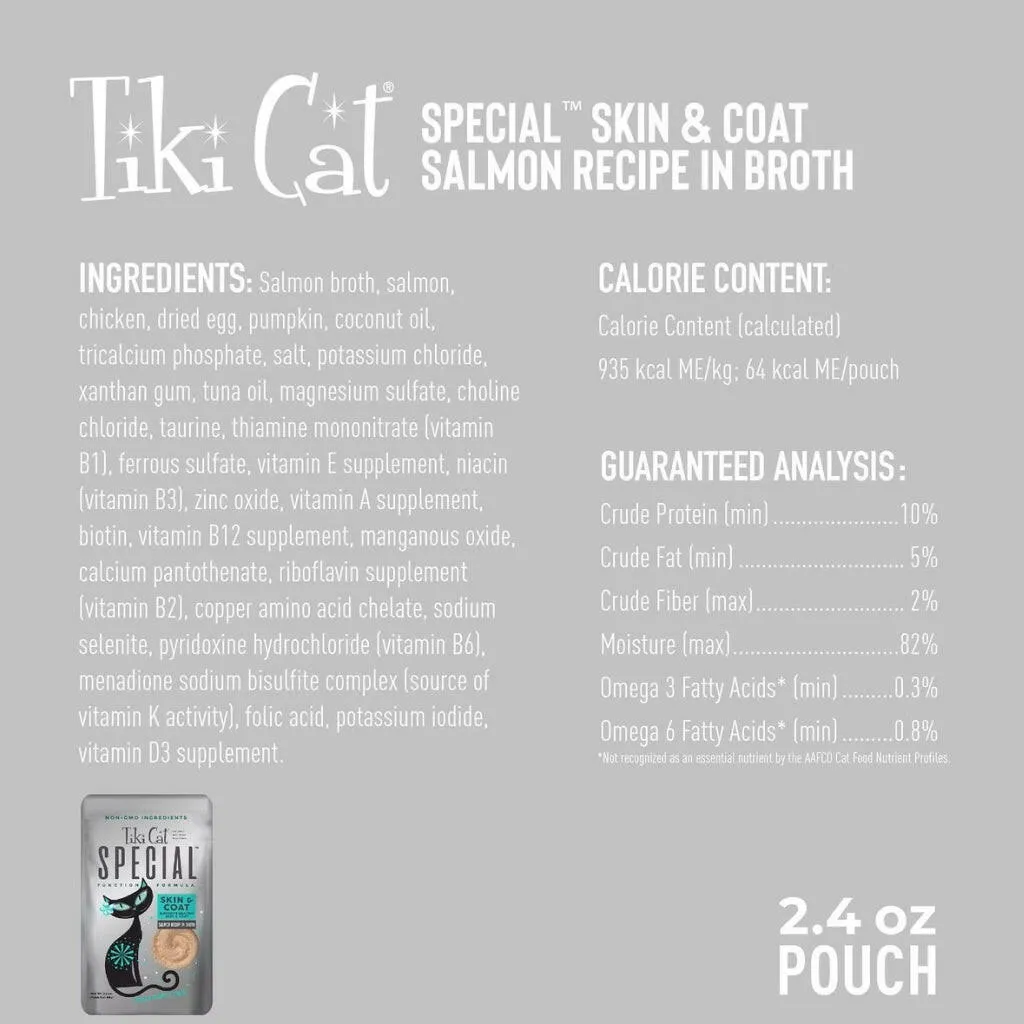 Tiki Cat Special Mousse Skin & Coat Salmon (2.4 oz x 12 pouches)